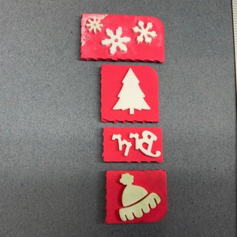 Foam Craft Stamp Snowflakes Tree Hat Brr